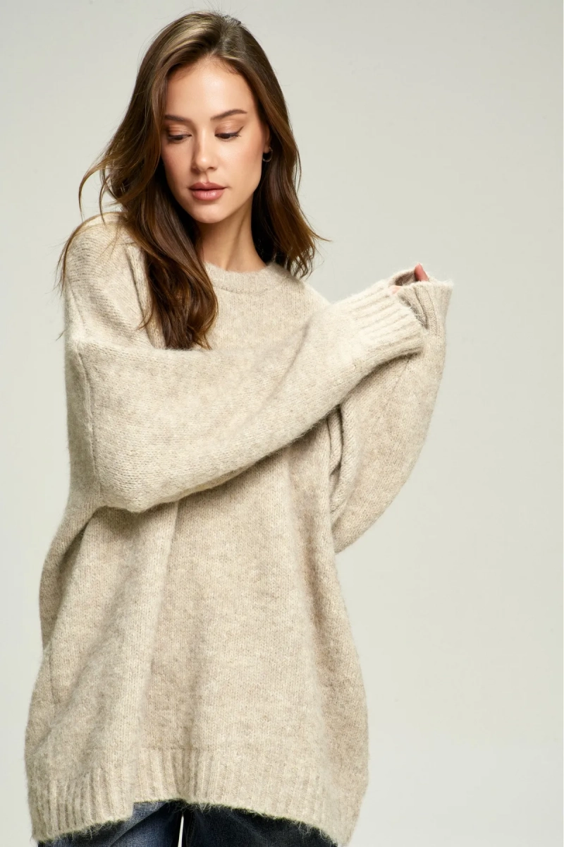 Джемпер Oversized из смесовой шерсти Beige Erist store, цвет: бежевый, НФ-00002966 купить онлайн