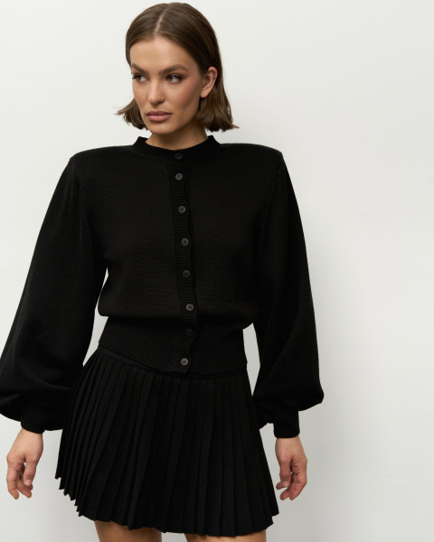 Вязаный костюм с короткой юбкой YONSRU, цвет: Черный, 826 купить онлайн