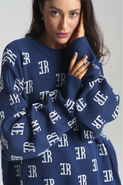 Джемпер Cotton Jacquard Bright Blue Erist store, цвет: темно-синий, НФ-00001719 купить онлайн