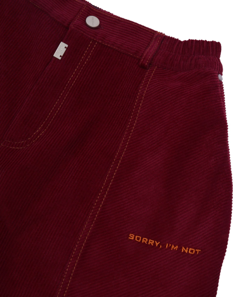 Брюки вельветовые SORRY, I’M NOT, цвет: Бордовый,  купить онлайн