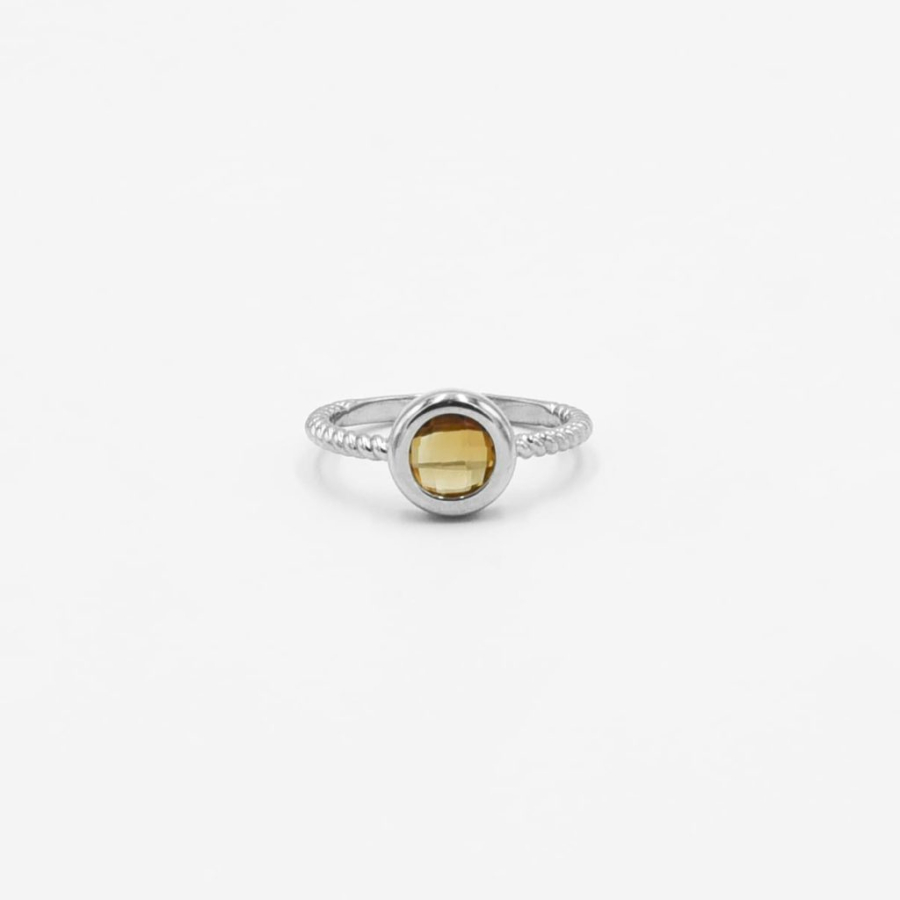 Витое кольцо с цитрином Jesty