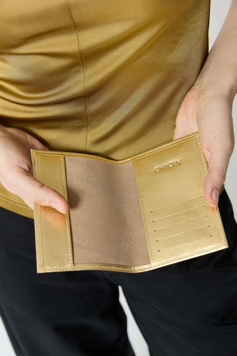 Обложка для паспорта из кожи AROUND, цвет: золотой 3_4L06 купить онлайн