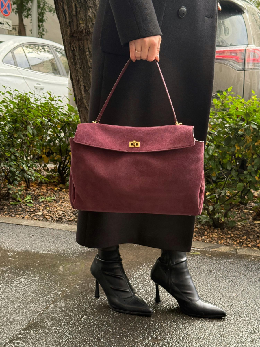 Сумка SANDRA MEDIUM brand salad, цвет: suede plum J-704-PHR 7272 купить онлайн