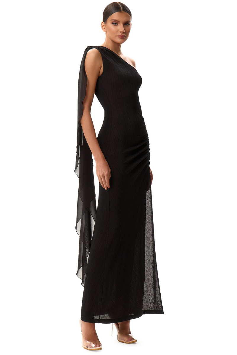 Платье со шлейфом на плече SODAMODA, цвет: Черный, 16105 купить онлайн