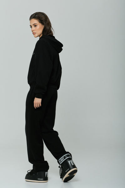 Брюки с велюр эффектом Ricoco, цвет: Черный, 7040/2 купить онлайн