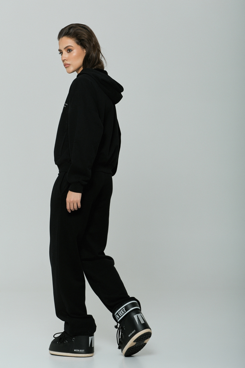 Брюки с велюр эффектом Ricoco, цвет: Черный, 7040/2 купить онлайн