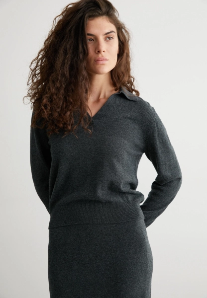 Джемпер с воротником кашемировый Norma Marou, цвет: темно-серый, Mar4_2607 купить онлайн