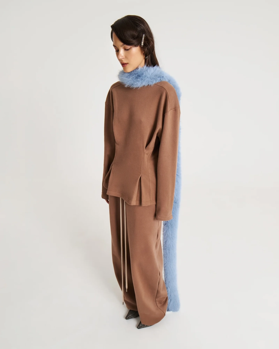 Брюки с эффектом велюра NUT Anmuse, цвет: коричневый,  купить онлайн