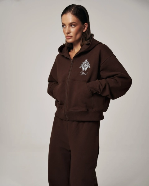 Худи YONS STUDIOS BROWN YONS, цвет: коричневый, YO-788 купить онлайн