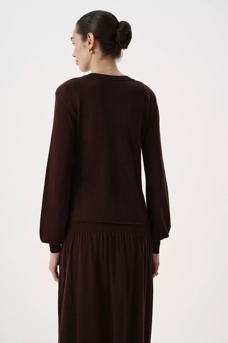 Кардиган из лиоцелла и шерсти Charmstore, цвет: шоколадный, 305-588119-551 купить онлайн