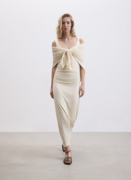 Платье из трикотажа ALL WE NEED, цвет: ванильный, 2604W2434-109 купить онлайн