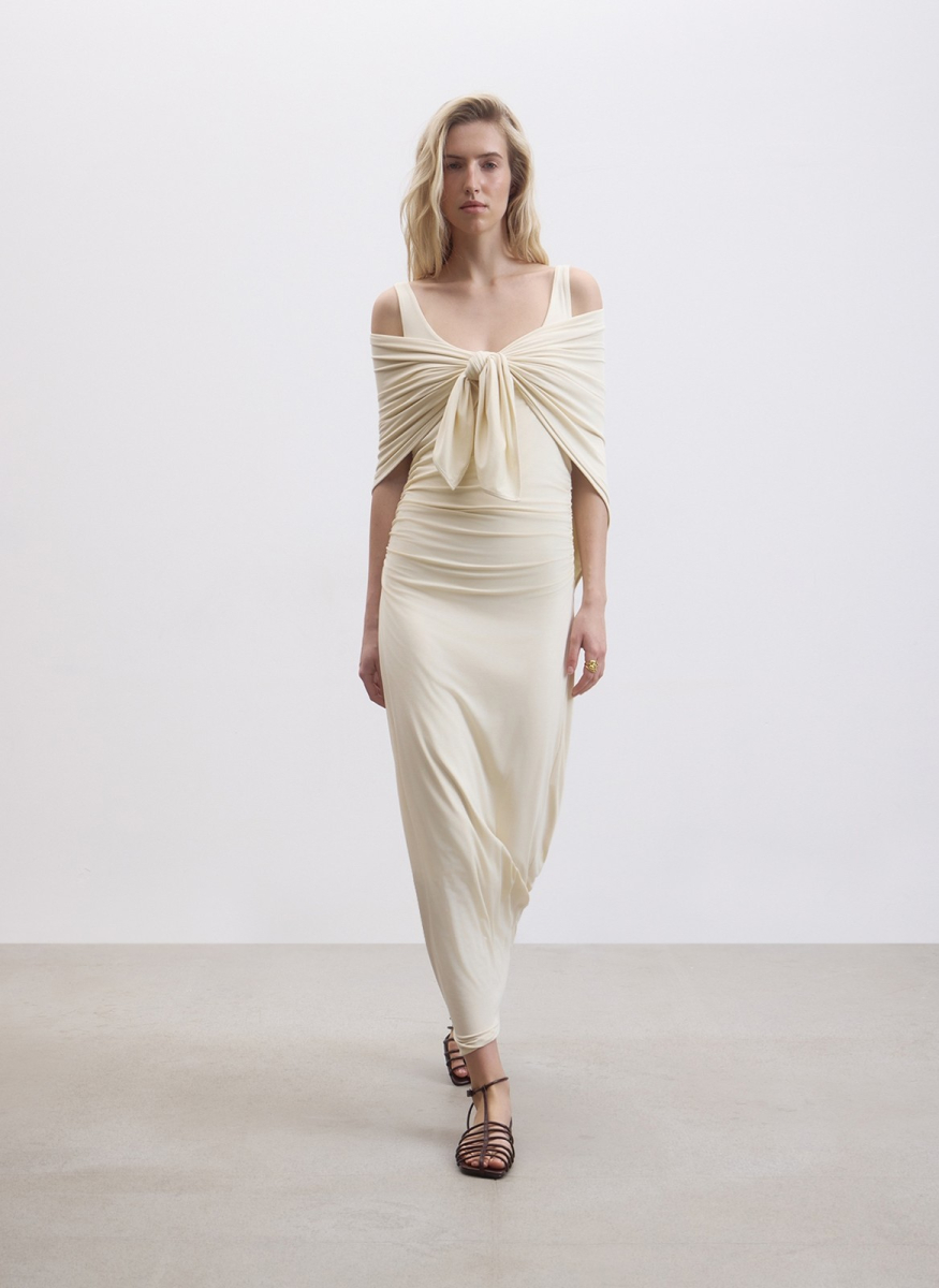 Платье из трикотажа ALL WE NEED, цвет: ванильный, 2604W2434-109 купить онлайн