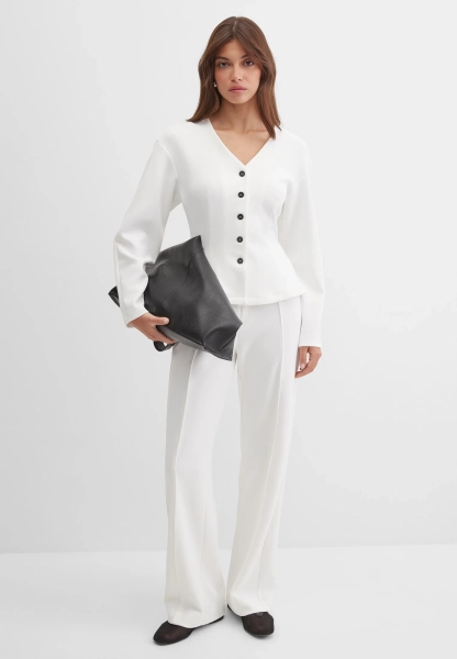 Брюки из ткани интерлок Marou, цвет: молочный, Mar_26021001 купить онлайн