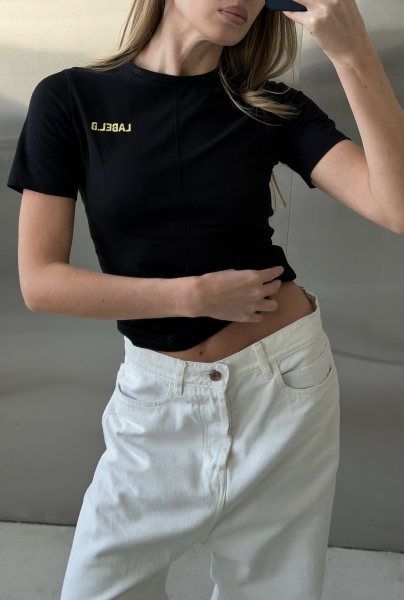 Футболка Слим-фит Label .B, цвет: черная, Tp.04.3.4101.0226BLC купить онлайн