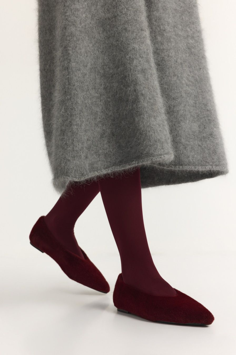 Балетки из экомеха Lera Nena, цвет: Бордовый LNU.106.18618.330 купить онлайн