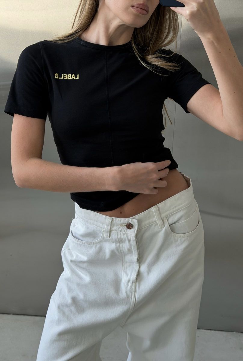 Футболка Слим-фит Label .B, цвет: черная, Tp.04.3.4101.0226BLC купить онлайн