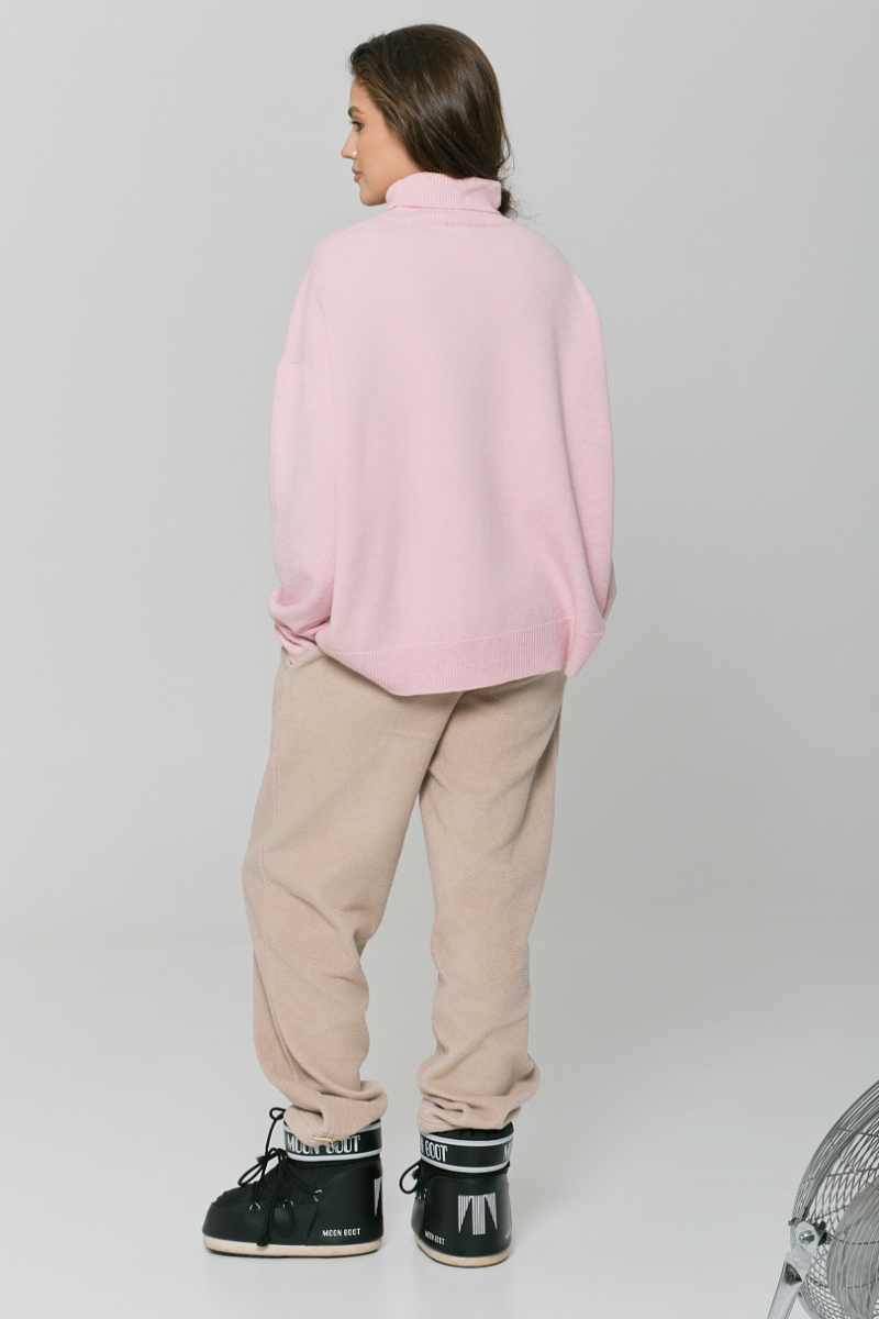 Свитер с шерстью оверсайз Ricoco, цвет: пудровый, 7014/1 купить онлайн