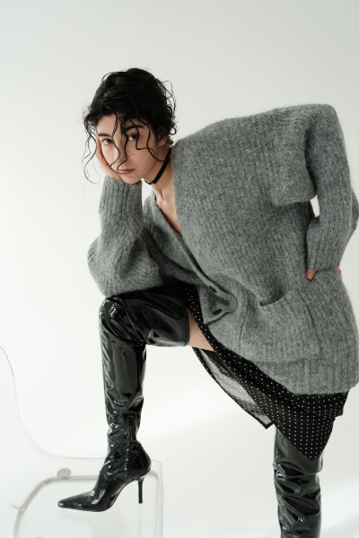 Кардиган из шерсти НИ ИМЕНИ, НИ ПОХОЖИХ, цвет: серый, 00-00000377 купить онлайн