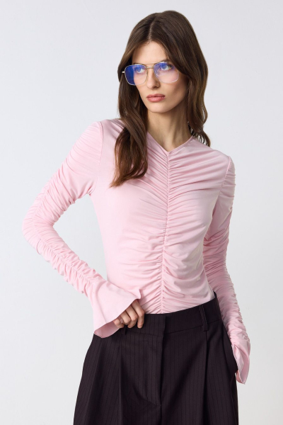 Боди с декоративными сборками TOPTOP, цвет: розовый, TTS.025.17053.300.04514 купить онлайн