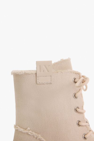 Высокие ботинки из канваса Lera Nena, цвет: бежевый с принтом LN.304.17879.111 купить онлайн