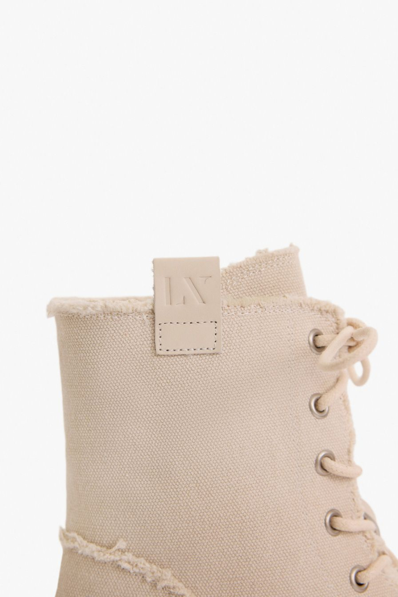 Высокие ботинки из канваса Lera Nena, цвет: бежевый с принтом LN.304.17879.111 купить онлайн