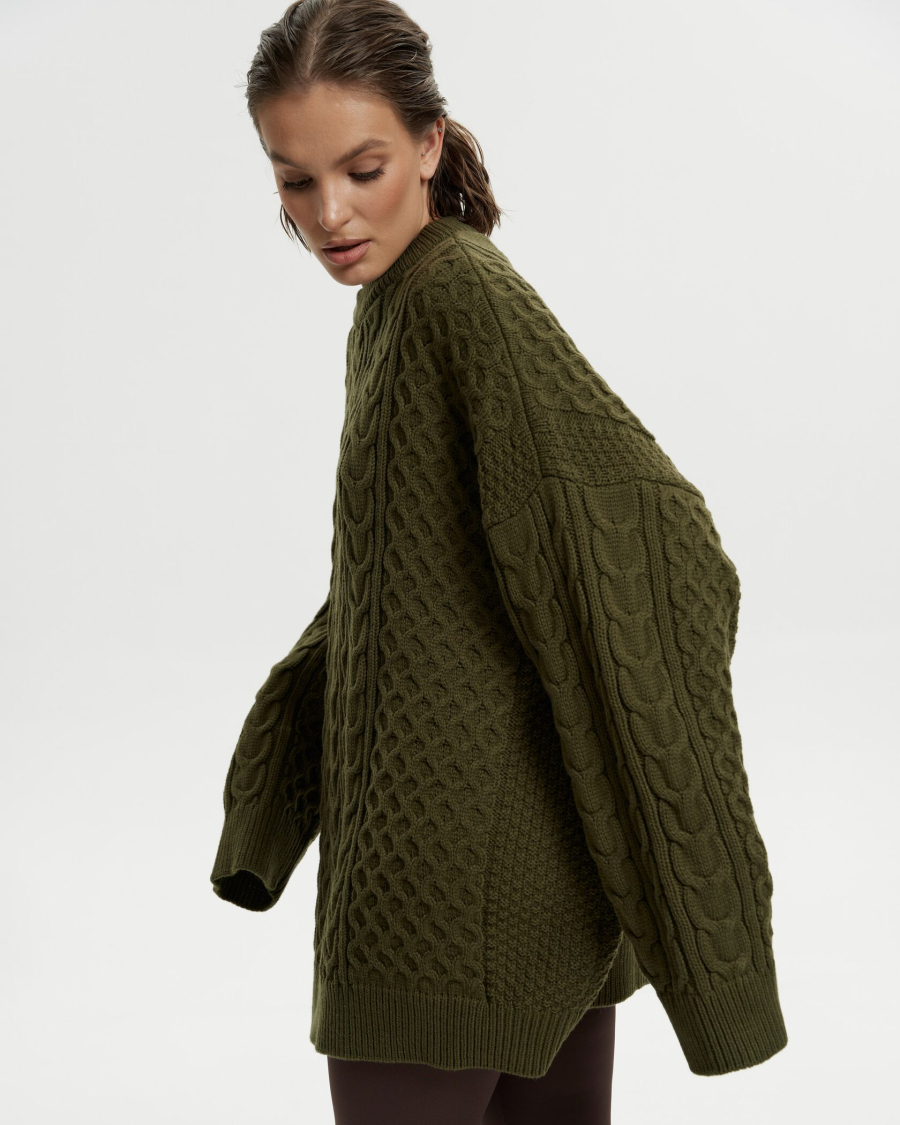 Свитер DEDULYA KHAKI YONS, цвет: хаки,  купить онлайн