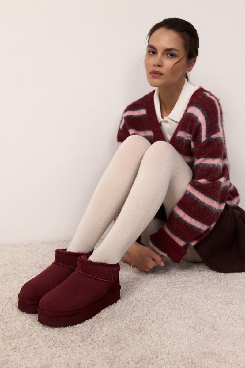 Угги из натуральной замши Lera Nena, цвет: Бордовый LN.405.19111.330 купить онлайн