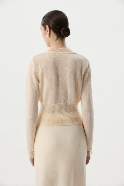 Кардиган с кружевом Charmstore, цвет: кремовый,  купить онлайн