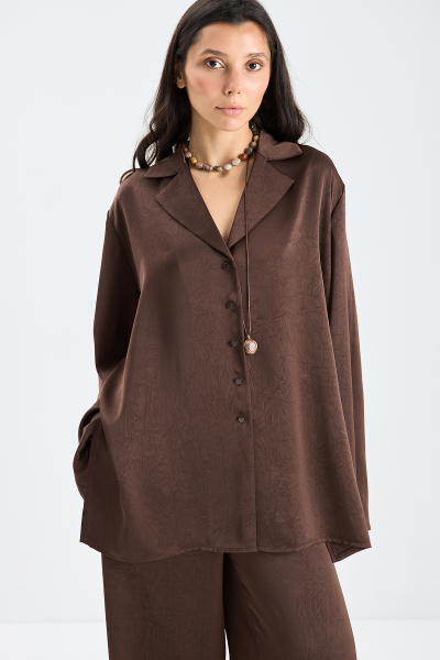 Костюм из атласа (блуза + брюки) MIA AIM, цвет: шоколадный, MIA685/523 купить онлайн