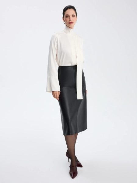 Блуза с воротником-трансформером ANNA PEKUN, цвет: бежевый, 30.2629.120 купить онлайн