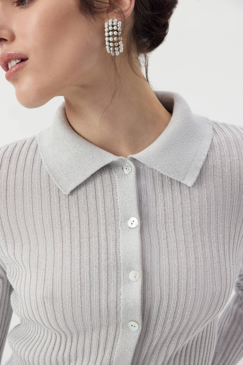 Джемпер с люрексом Charmstore, цвет: Серебряный, 303-495113-122 купить онлайн