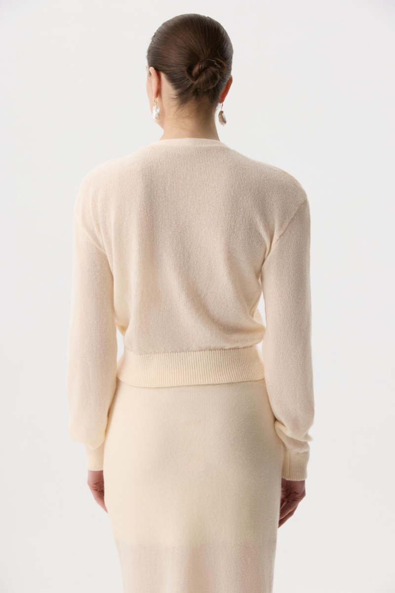 Кардиган с декоративной сборкой Charmstore, цвет: кремовый, 305-42385-112 купить онлайн