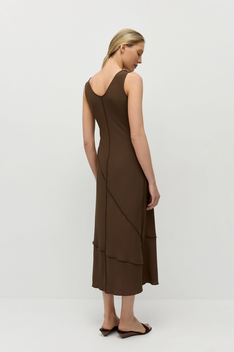 Платье апсайкл AROUND, цвет: коричневый, 229_80P01 купить онлайн