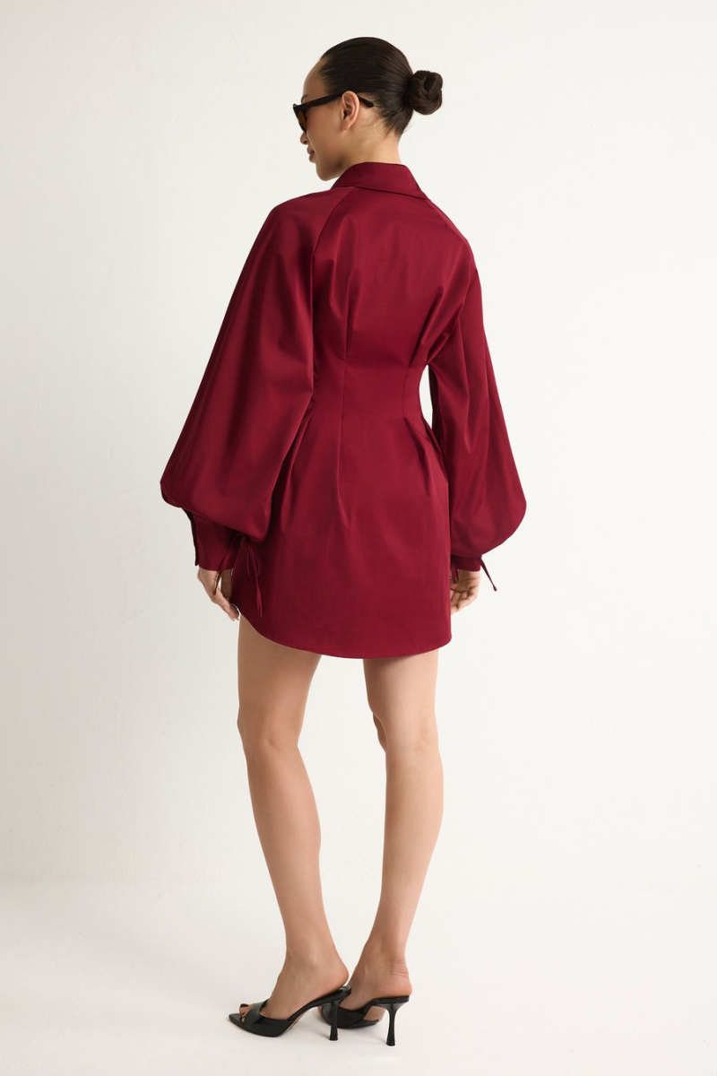 Платье из смесового хлопка TOPTOP, цвет: Бордовый, TT.010.10818.330 купить онлайн