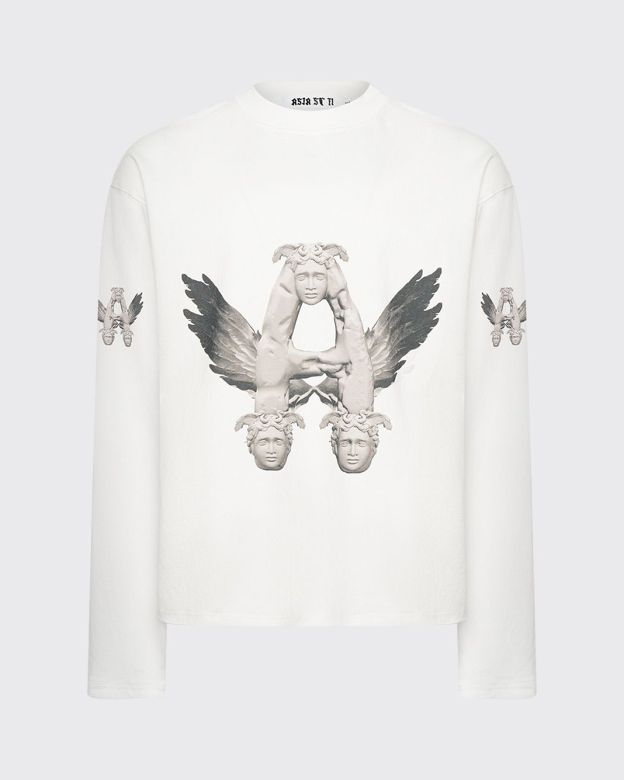 Лонгслив FLYING A WHITE ASIA ST 71, цвет: белый, Ast71.sleeve-flying-A-wh купить онлайн