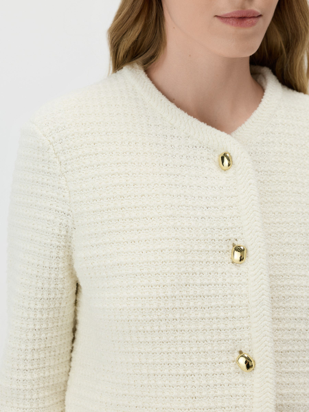 Кардиган букле Conso, цвет: молочный, KCL 260726 - молочный купить онлайн
