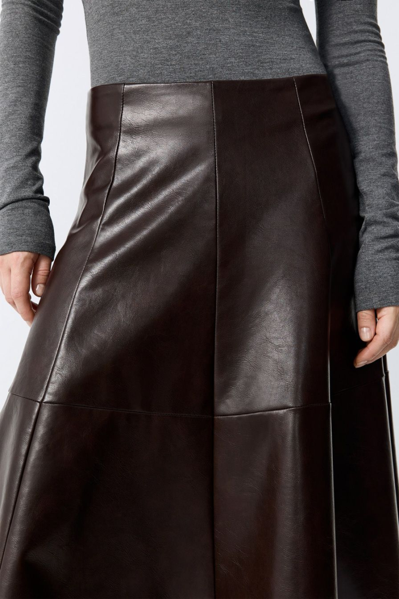 Юбка из экокожи TOPTOP, цвет: коричневый, TT.071.16318.700 купить онлайн