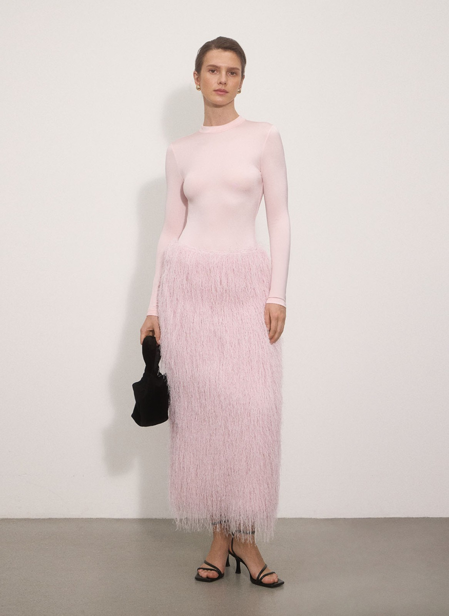 Юбка из пушистой ткани ALL WE NEED, цвет: розовый,  купить онлайн