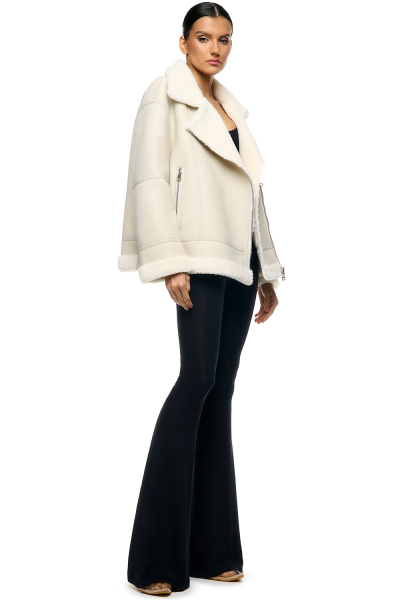 Куртка - косуха с мехом SODAMODA, цвет: белый, 15716 купить онлайн