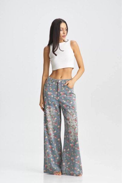 Джинсы Floral Blue