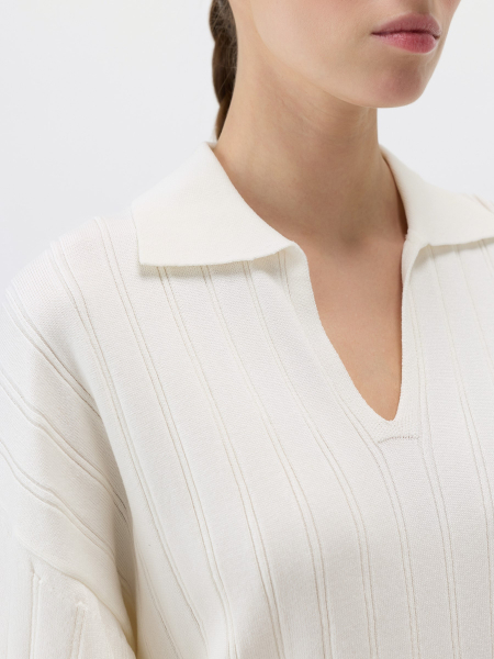 Пуловер с разрезами Conso, цвет: молочный/терракотовый, KPL 260735 - молочный/терракотовый купить онлайн