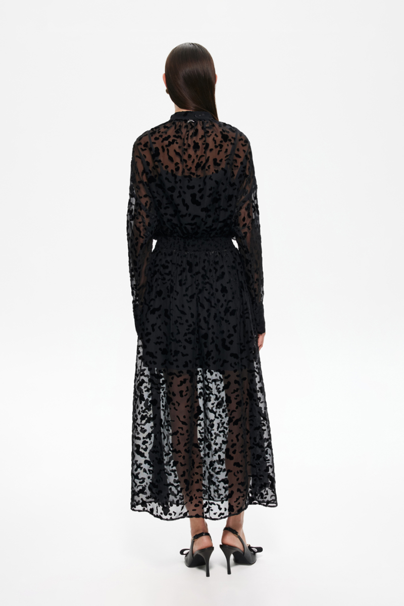 Платье из деворе с поясом-резинкой DREAMS BY ALENA AKHMADULLINA, цвет: Черный, 225102070204373/803000 купить онлайн