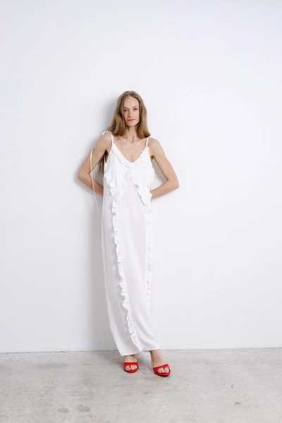 Сарафан с воланами white