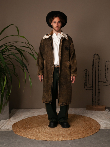 Плащ джинсовый