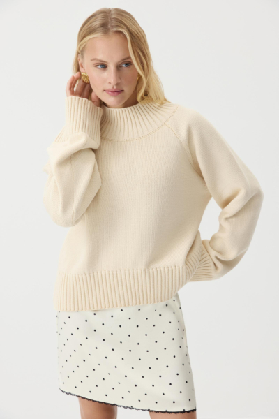 Свитер с широкой стойкой из хлопка