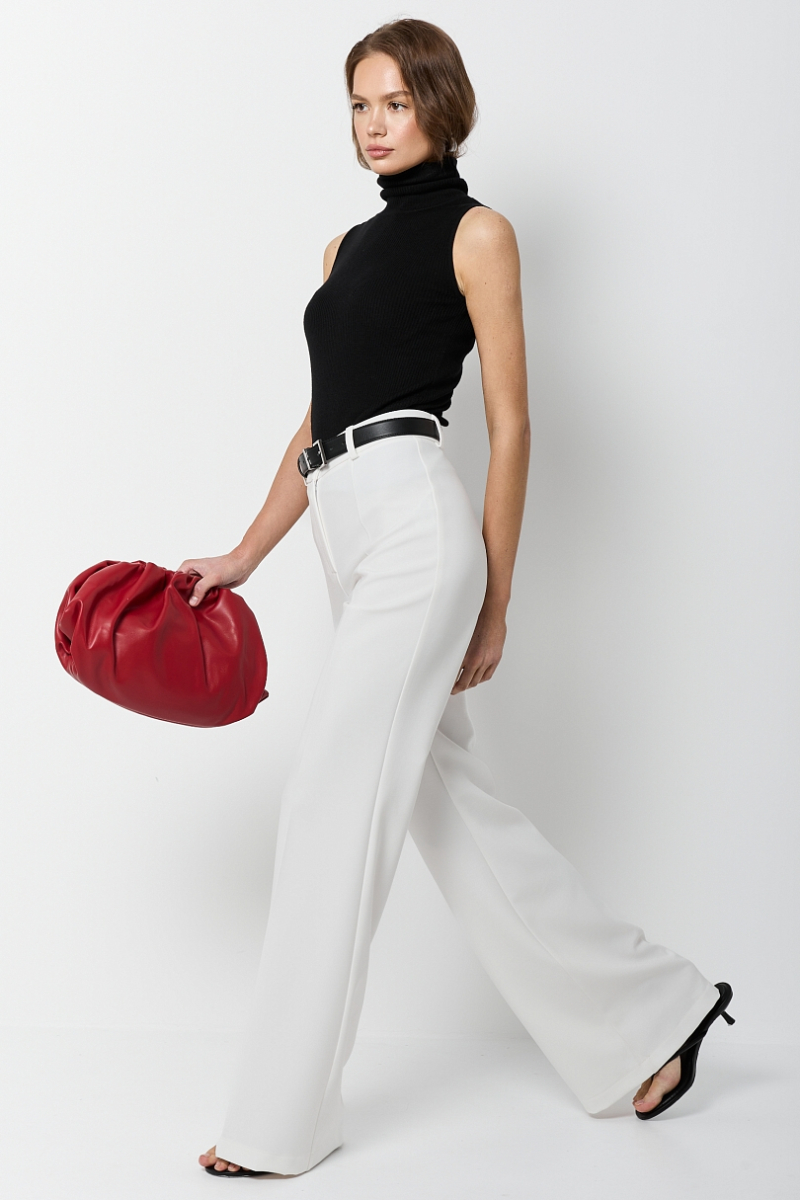 Брюки классические со средней посадкой Ricoco, цвет: белый, 7054/1 купить онлайн