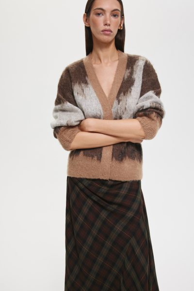 Кардиган из мохера DREAMS BY ALENA AKHMADULLINA, цвет: коричневый, 225108040304262/708000 купить онлайн