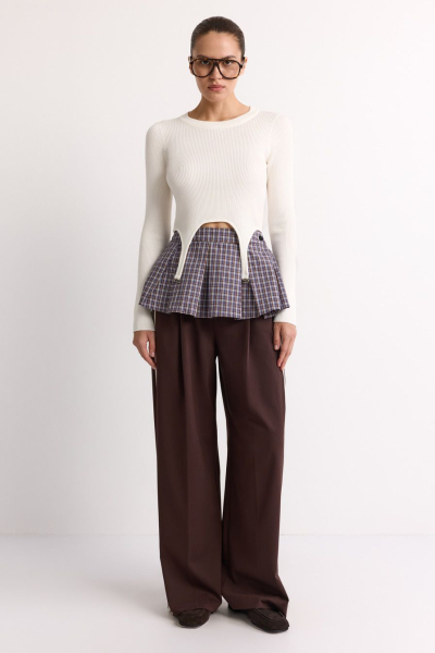 Джемпер с баской TOPTOP, цвет: белый, TT.050.17942.120 купить онлайн