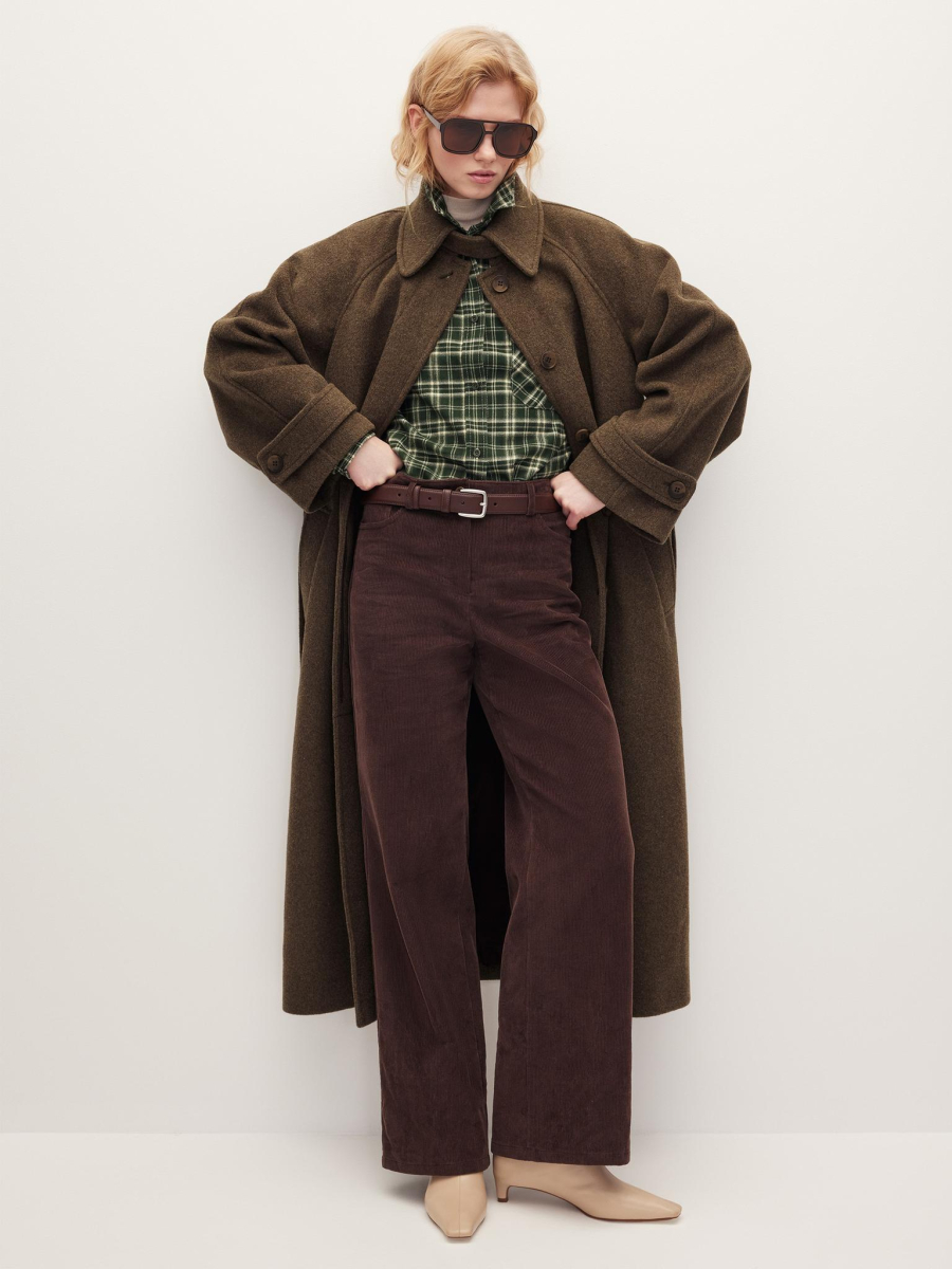 Пальто реглан из шерсти Chaika, цвет: коричневый, AW25CO01-45 купить онлайн