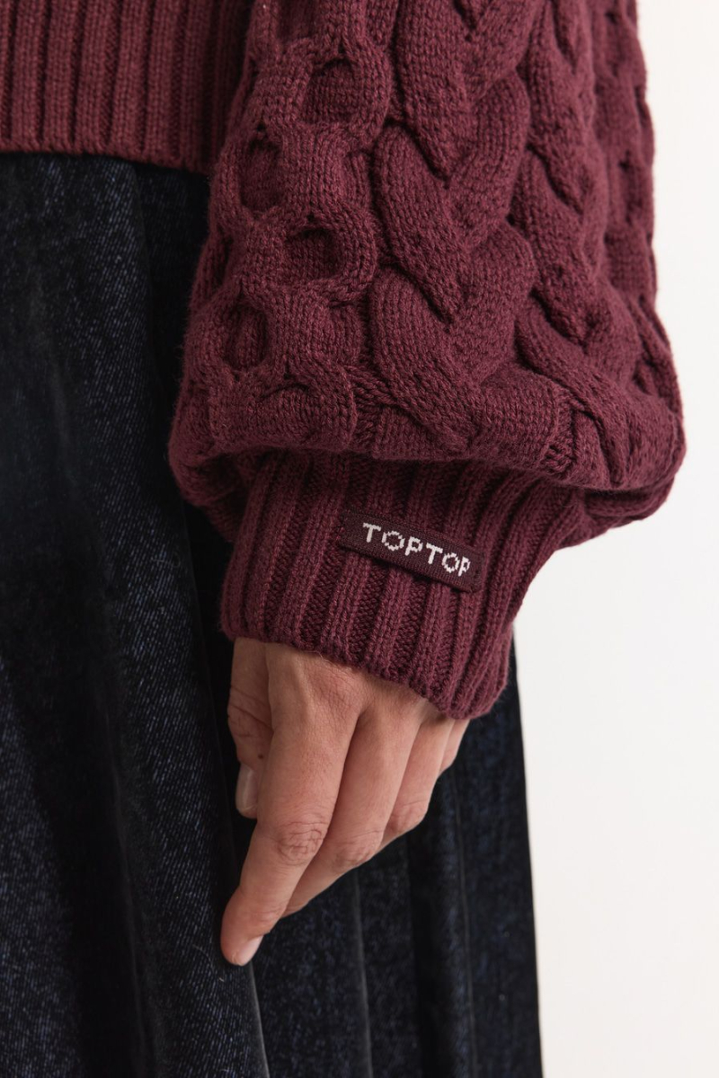 Свитер из смесового хлопка TOPTOP, цвет: Бордовый, TT.050.18252.330 купить онлайн